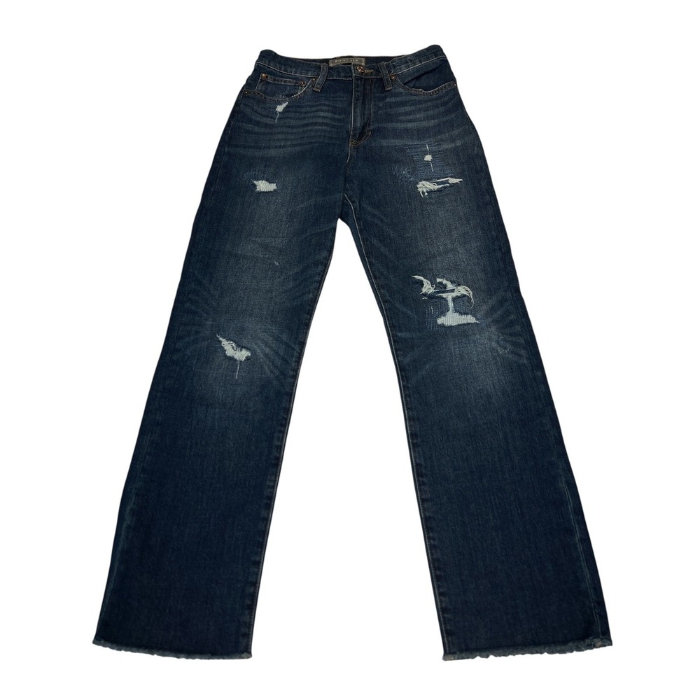 Point Sur by J.Crew High Rise Cropped Straight Jeans Women's‎ 25 Raw Hem